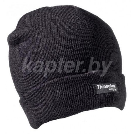 Шапка вязанная с подкладкой Thinsulate, Чёрная.