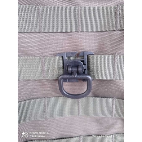 Зажим с D-образным поворотным кольцом. Molle. Чёрный.