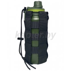 Подсумок регулируемый для бутылки , термоса и тд. MOLLE. Чёрный.
