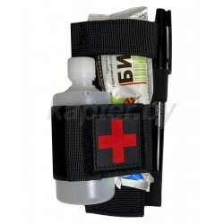 Подсумок под аптечку и фонарь. MOLLE. Чёрный.  