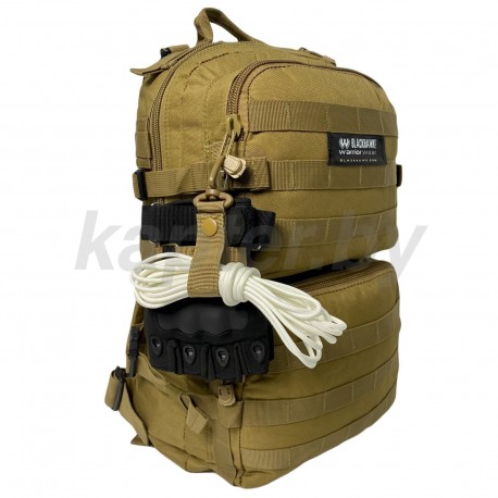 Многоцелевой держатель для перчаток и снаряжения с велкро и карабином. Койот.  