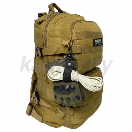 Многоцелевой держатель для перчаток и снаряжения с велкро и карабином. Чёрный.  