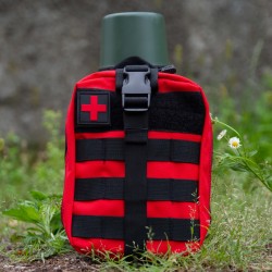 Тактическая сумка-аптечка. Красно-черная.