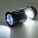 Фонарь для кемпинга двойной с солнечной панелью 6 SMD LED. Чёрный.