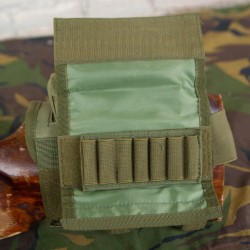 Тактический армейский держатель ( нащёчник ) на 7 патронов 7.62 мм. Олива.