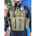Разгрузочный жилет под бронепластины. CIRAS с подсумками. Олива.