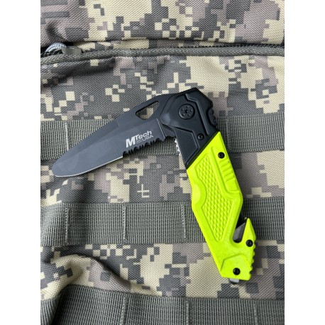 Нож спасательный. Fox Mtech USA Rescue Knife MT-478R. жёлто-чёрный.