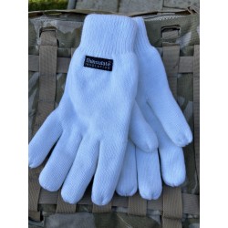 Перчатки трикотажные с утеплителем Thinsulate. Белые. Англия.