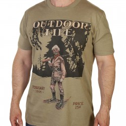 Футболка  Классическая  Outdoor Life с принтом Охотник. Олива.