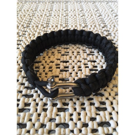 Браслет выживания из паракорда 15мм. Чёрный .