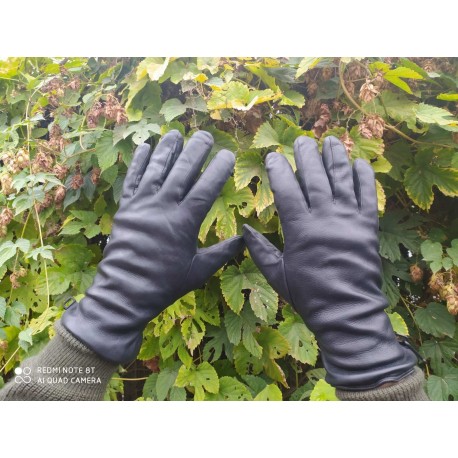 Перчатки кожаные утеплёные Англия, Чёрные, б/у.