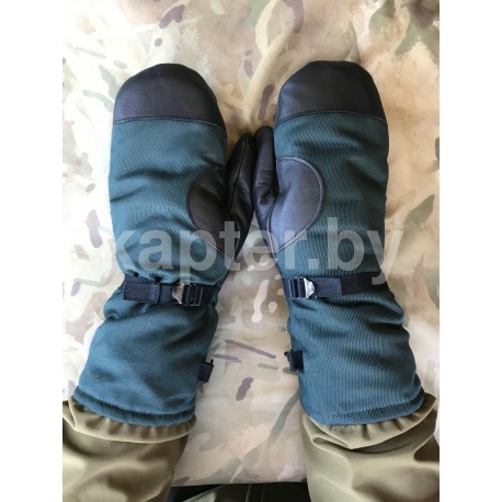 Рукавицы зимние с кожаной вставкой Голландия, Зелёные .