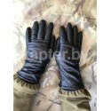 Перчатки кожаные с застежками, утеплённые Голландия, Чёрные.