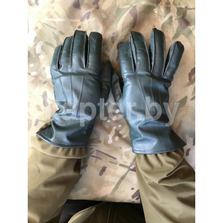 Перчатки кожаные утеплённые Голландия, Тёмно-Зелёные.
