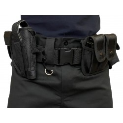 Тактический ремень  с 8-ю подсумками под снаряжение, черный.