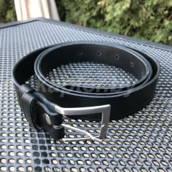 Ремень брючный парадный широкий Голландия, Чёрный/хром.