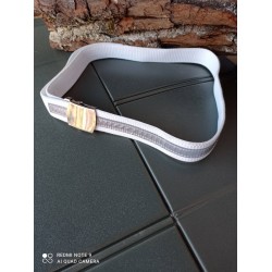 Ремень брючный Голландия, Белый/хром.