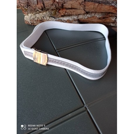 Ремень брючный Голландия, Белый/хром.