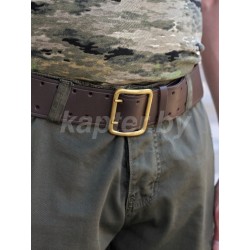 Ремень Офицерский кожаный, латунь. К,оричневый.