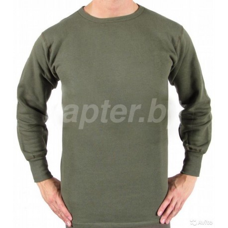 Футболка армии Франции, утеплённая, олива с длинным рукавом. 