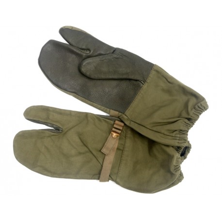 рукавицы Бундесвер 3-х палые. кожаные вставк. oliv. 