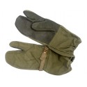 Рукавицы Бундесвер (Германия), 3-х палые, кожаные вставки, Олива. 